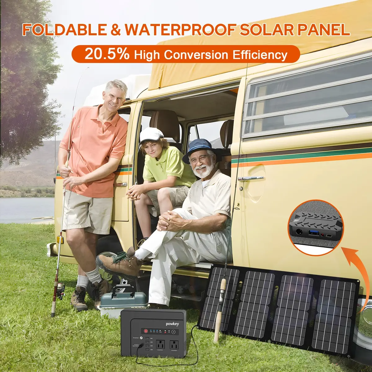 powkey 200W Portable Power Bank with Solar Panel 40W | 146Wh Emergency Power Station - view 4