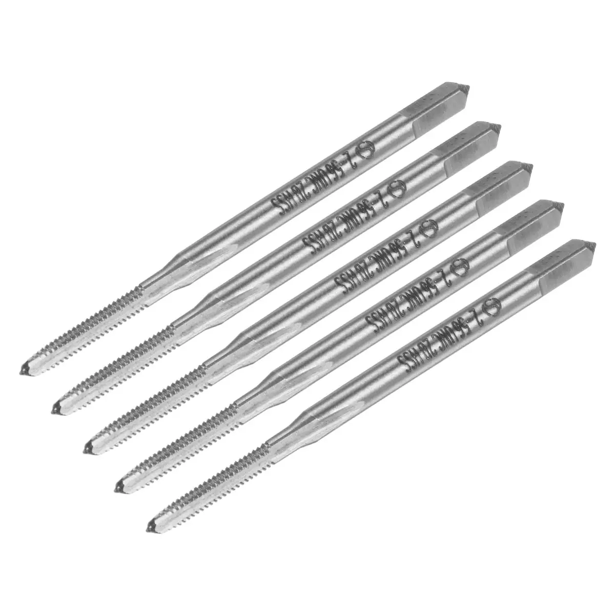 uxcell Machine Tap #2-56 UNC Thread 2B Class 3 Flutes High Speed Steel Screw Threading Tap Tapping Tool 5pcs | Precision Threading for Metalworking - main product image