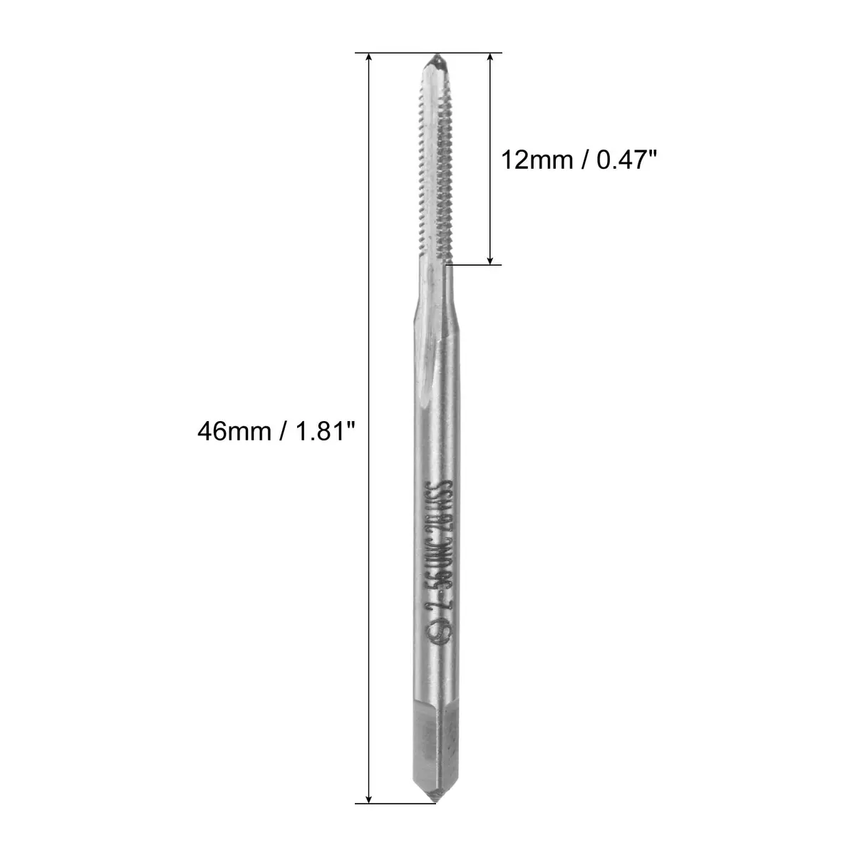 uxcell Machine Tap #2-56 UNC Thread 2B Class 3 Flutes High Speed Steel Screw Threading Tap Tapping Tool 5pcs | Precision Threading for Metalworking - view 2