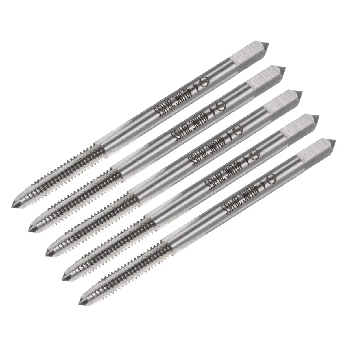 uxcell Machine Tap #4-40 UNC 2B Class 3 Flutes High Speed Steel Screw Threading Tap Tapping Tool (5 Pcs, 51mm Length) - main product image