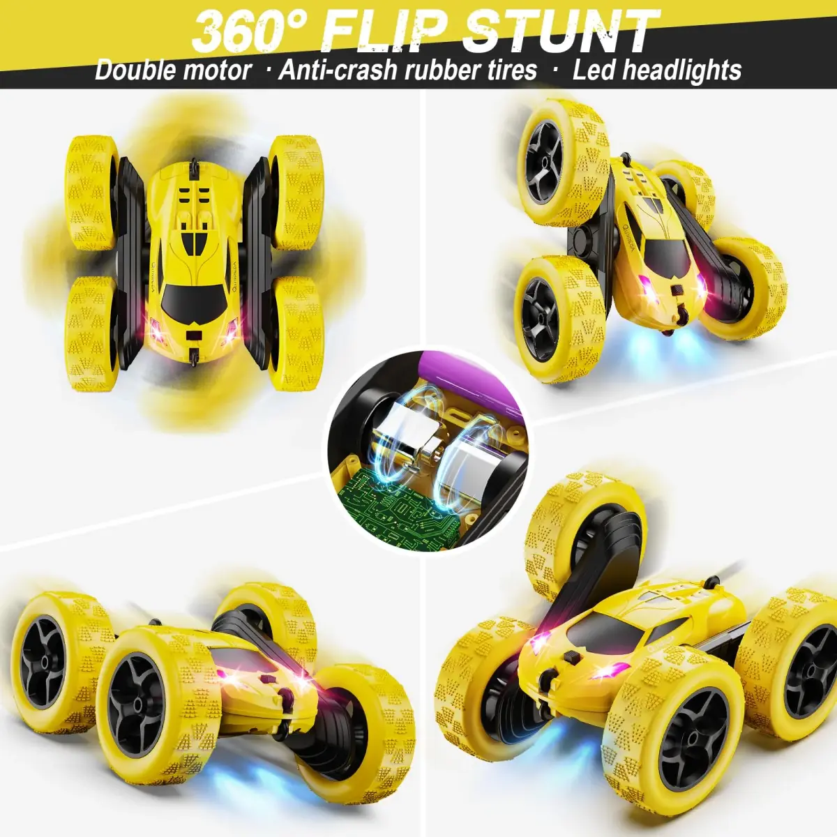 QUNREDA Remote Control Stunt Car 16.0cm (6.3") | 4WD 360° Flips & 50 Min Playtime - view 4