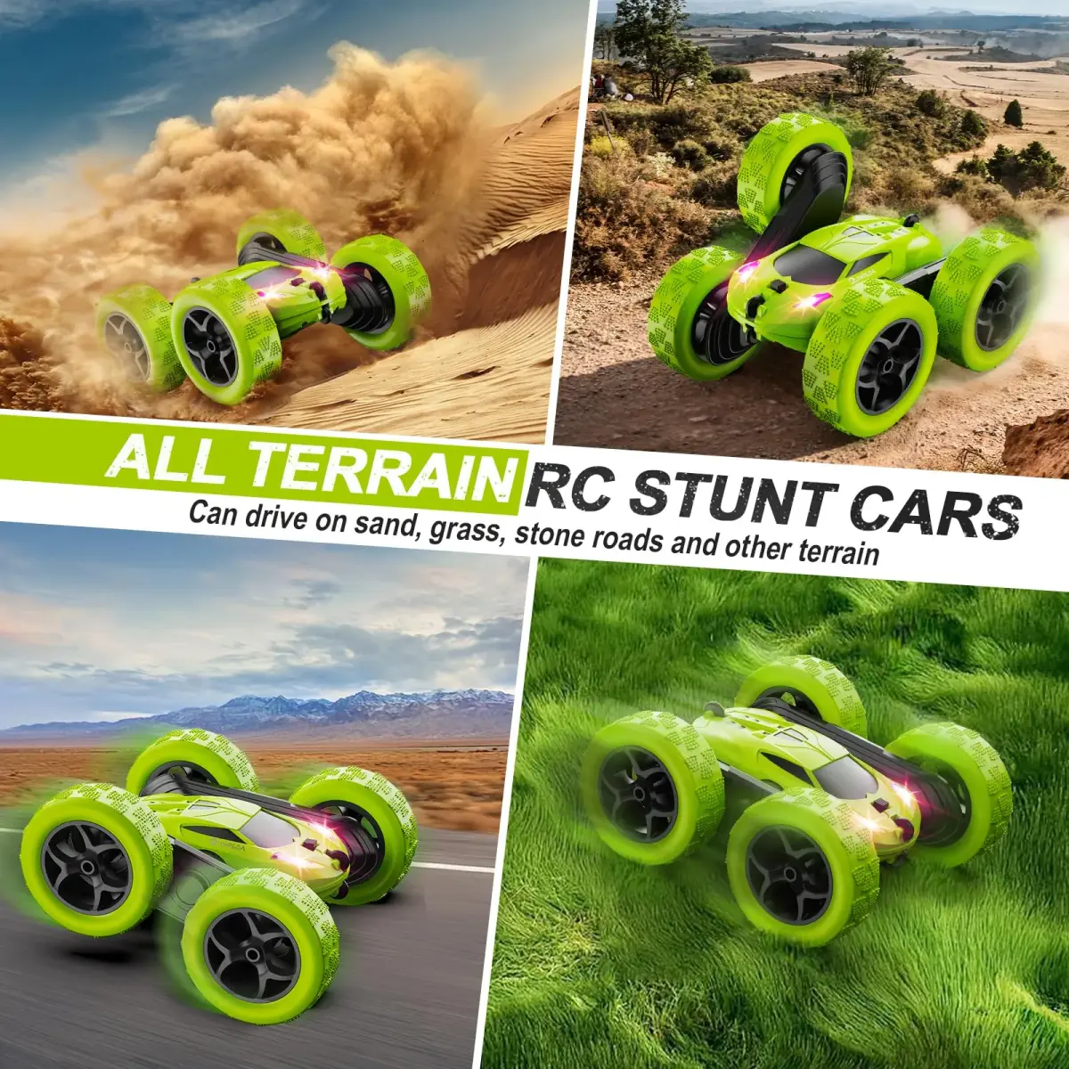 QUNREDA Stunt RC Car 16.0 cm (6.3 inches) | Double-Sided 360° Rotating Toy for Kids Ages 6-12 - view 5