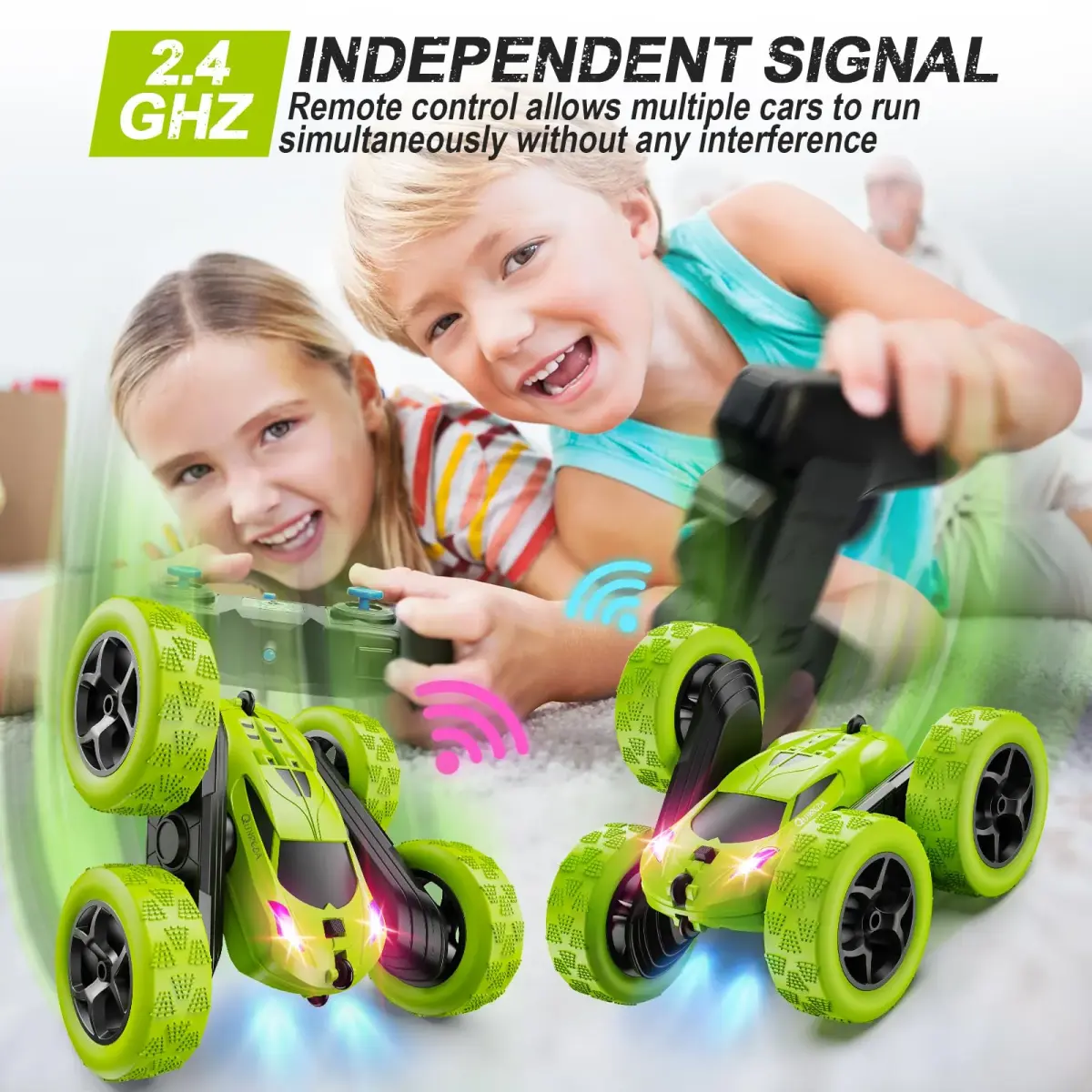 QUNREDA Stunt RC Car 16.0 cm (6.3 inches) | Double-Sided 360° Rotating Toy for Kids Ages 6-12 - view 3