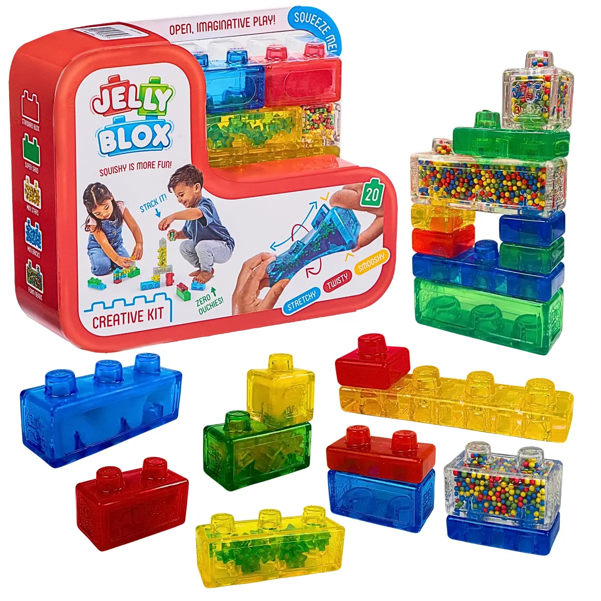 Jelly Blox Creative Kit 20 Blocks | MESH Accredited, Ouch-Free Sensory Toy - main product image
