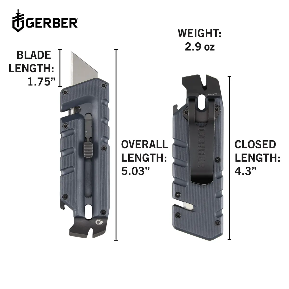 Gerber Prybrid Utility Knife Multitool 8-in-1 with Pry Bar & Bottle Opener, Blue - view 6