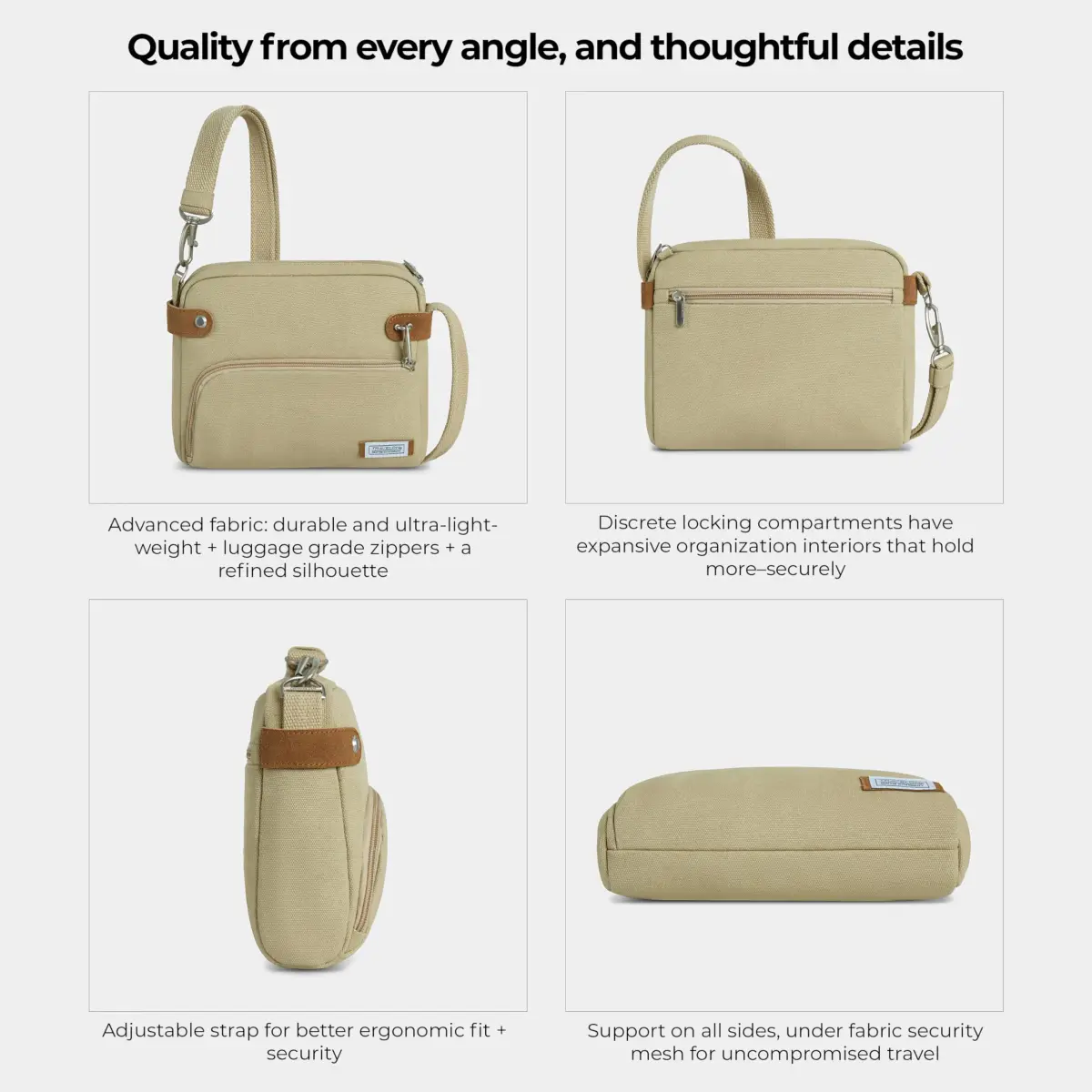 Travelon Anti-Theft Heritage Crossbody Bag 3L (9.5"W x 8"H x 2.5"D) | Secure & Stylish Travel Companion - view 6