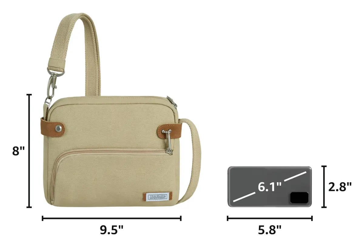 Travelon Anti-Theft Heritage Crossbody Bag 3L (9.5"W x 8"H x 2.5"D) | Secure & Stylish Travel Companion - view 3