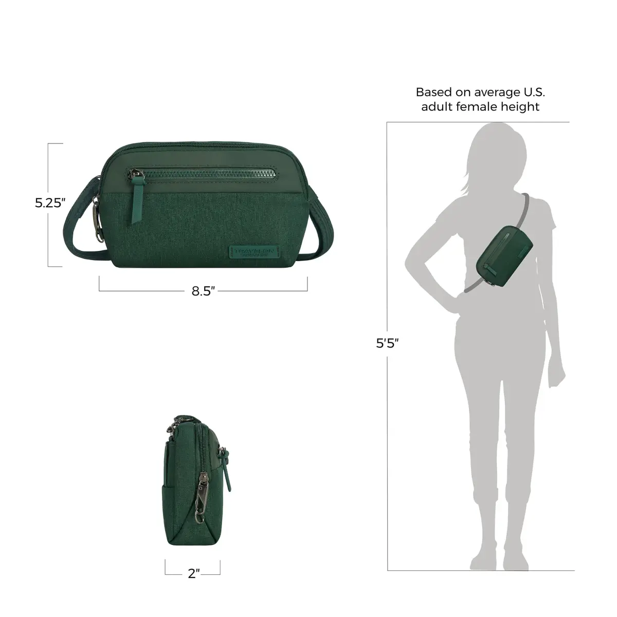 Travelon Anti-Theft Metro Convertible Small Crossbody Bag | RFID & Locking Zippers (70-120 chars) - view 6
