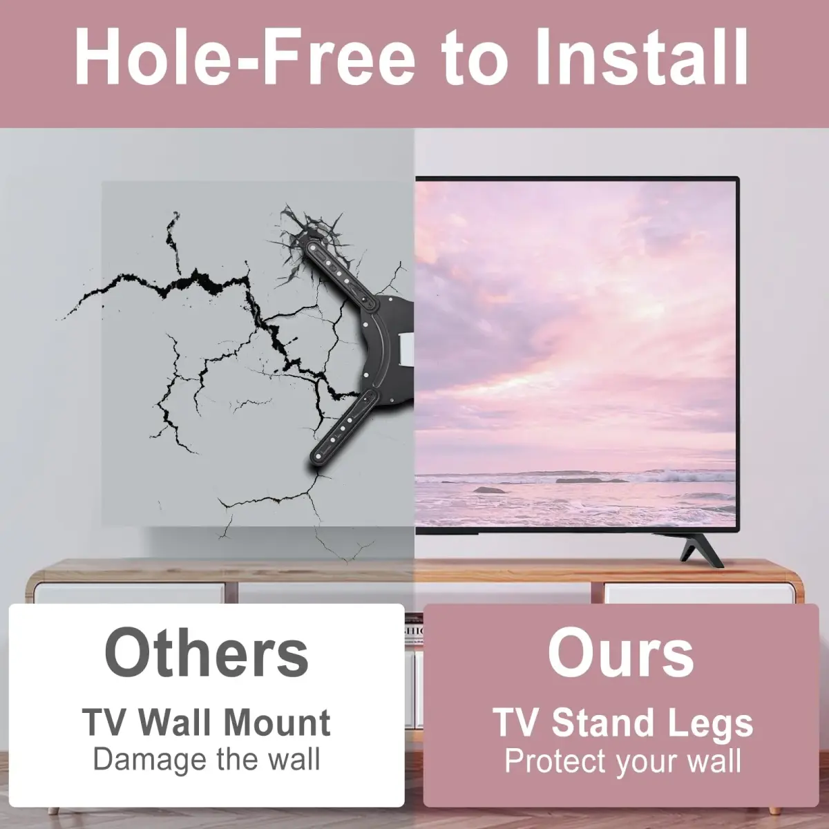 Maozhren Metal TV Stand Legs Replacement for LG 70" 75" TVs | Supports up to 200 lbs - view 6