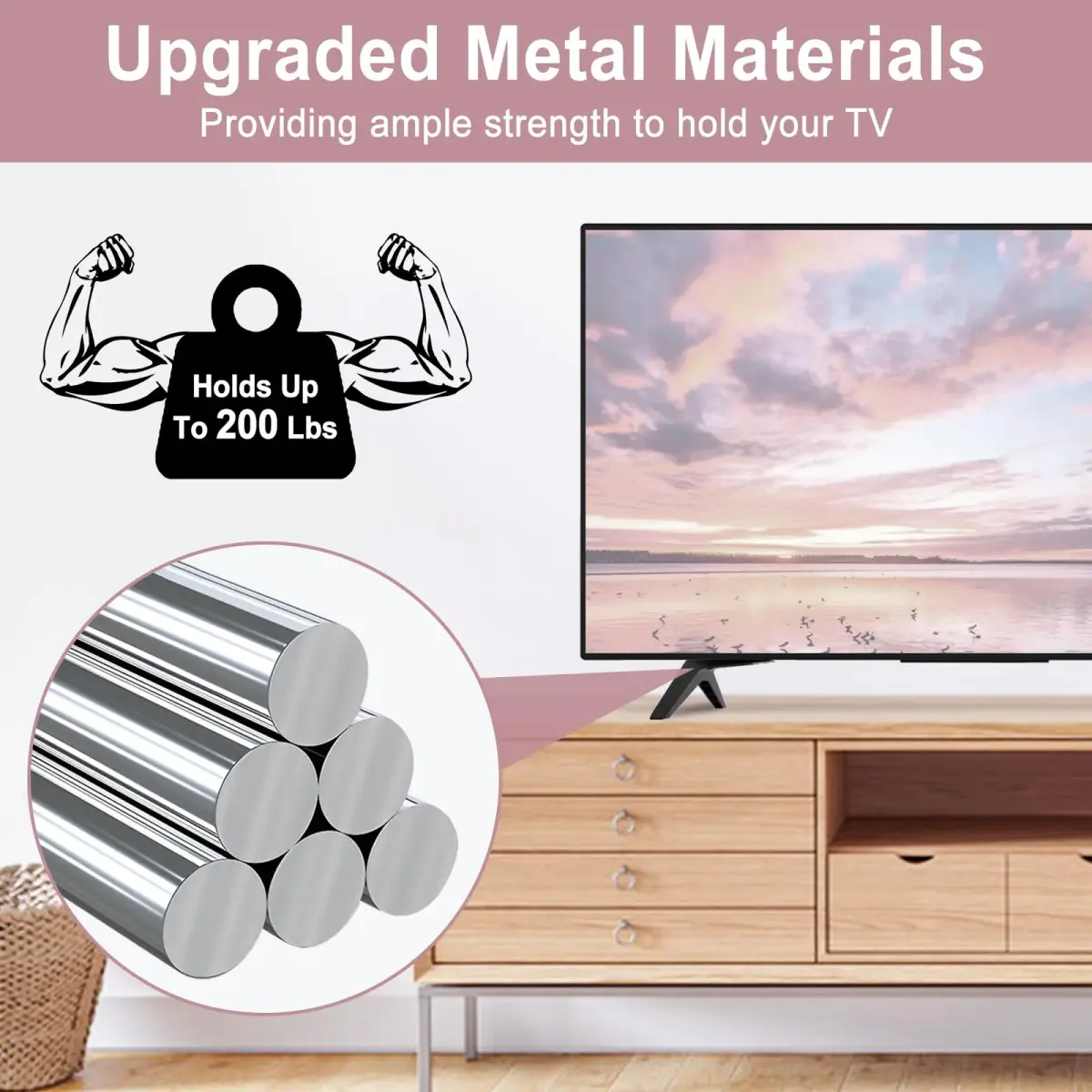 Maozhren Metal TV Stand Legs Replacement for LG 70" 75" TVs | Supports up to 200 lbs - view 4