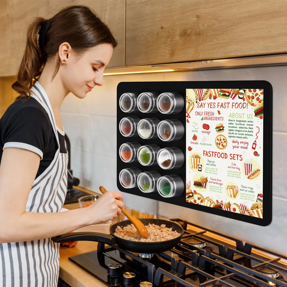 MaxGear Magnetic Board for Wall 17.5" x 11.4" Black Metal Magnet Board | Versatile Magnetic Display - view 6