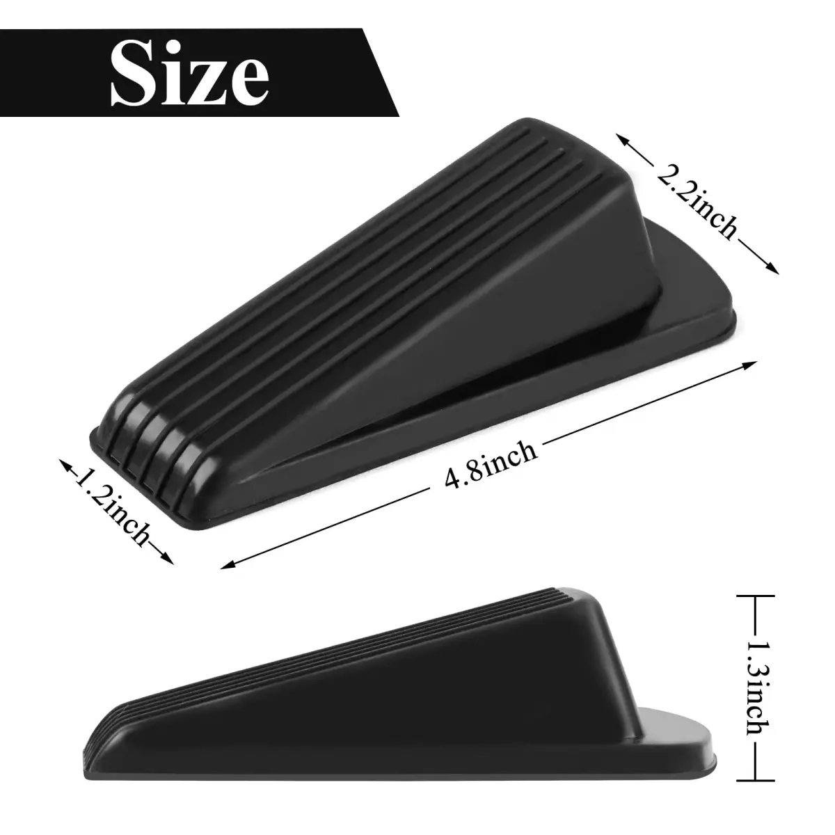 Utron Heavy Duty Rubber Door Stoppers (12-Pack, Black) | Value Pack for Floor Stability - view 2