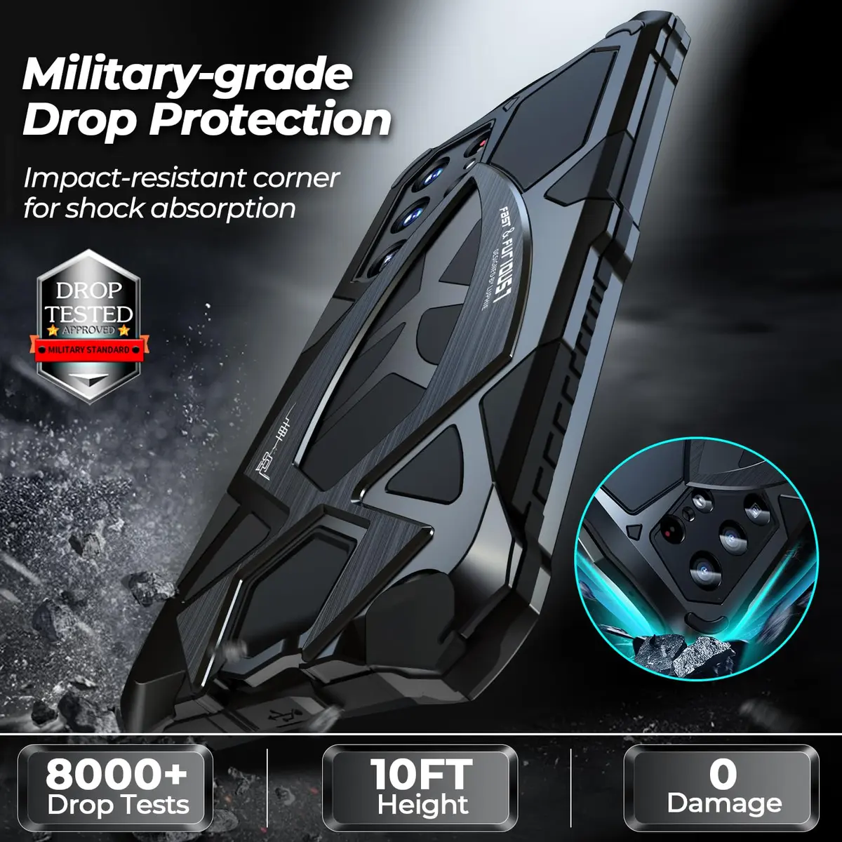 Lunivop Metal Heavy Duty Case for Samsung Galaxy S24 Ultra (2024) | Military Grade Protection - view 5