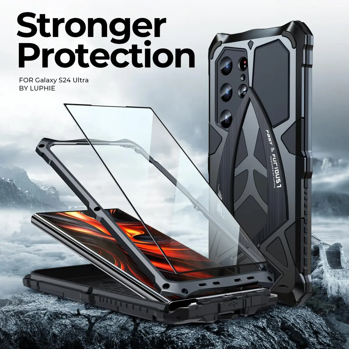 Lunivop Metal Heavy Duty Case for Samsung Galaxy S24 Ultra (2024) | Military Grade Protection - view 6