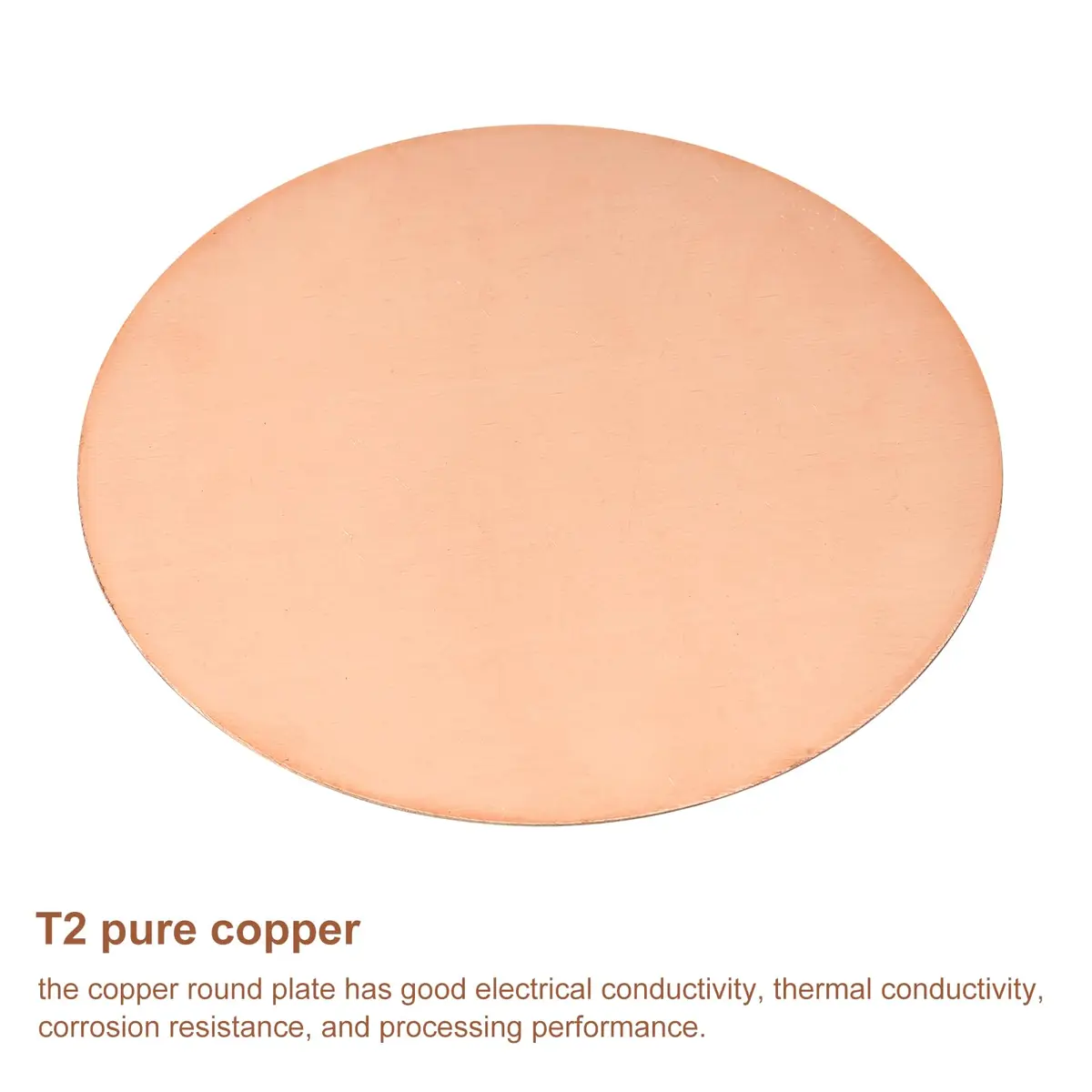 uxcell Pure Copper Sheet 150mm (6") Diameter x 1mm (0.04") Thickness | T2 Copper Metal Round Plate for Crafts, Electrical Repairs - view 3