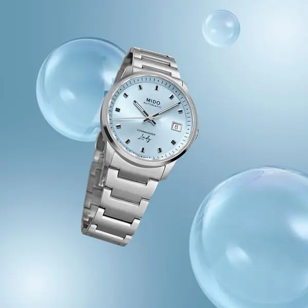MIDO Commander Lady - Swiss Automatic Watch for Women - Blue Dial - 35mm Stainless Steel Case - view 10