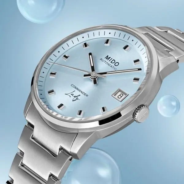 MIDO Commander Lady - Swiss Automatic Watch for Women - Blue Dial - 35mm Stainless Steel Case - view 2