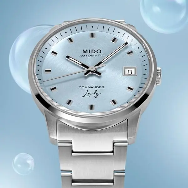 MIDO Commander Lady - Swiss Automatic Watch for Women - Blue Dial - 35mm Stainless Steel Case - view 6