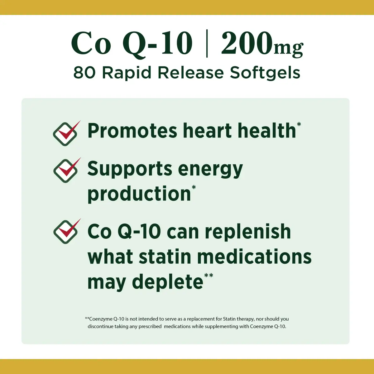Nature's Bounty CoQ10 200mg Rapid Release Softgels, 240 Count | Supports Heart Health & Cellular Energy - view 3