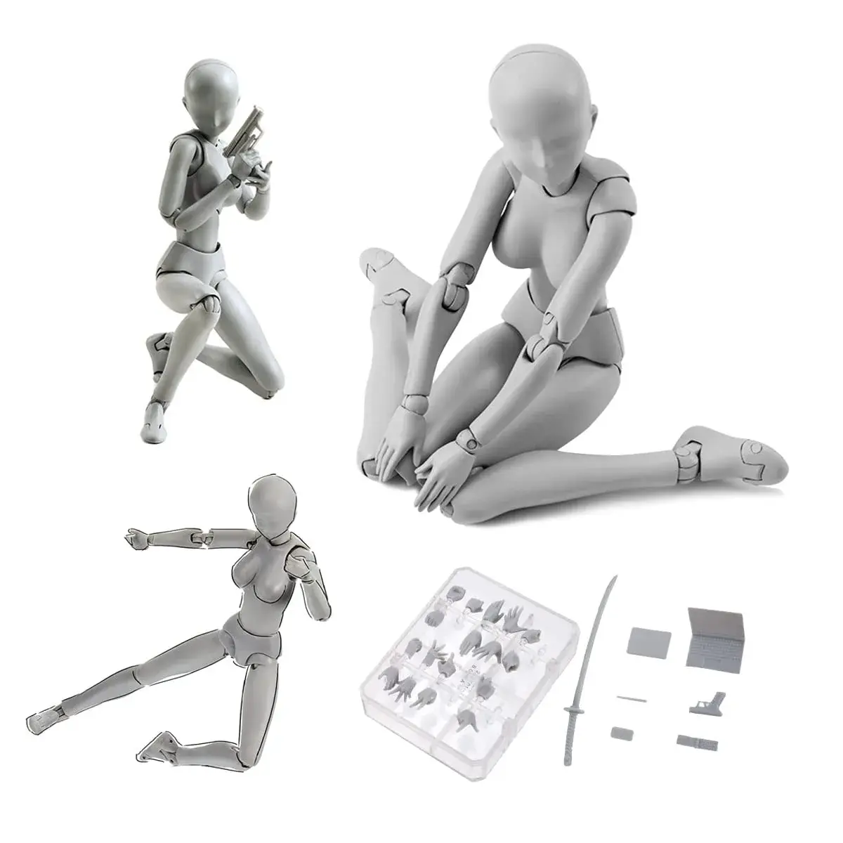 Haniforever Female Art Mannequin Figure 12.7 cm (5 in) | Poseable Model for Drawing & Sketching - main product image