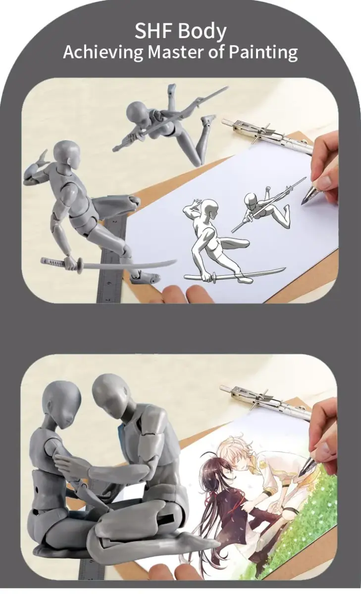 Haniforever Female Art Mannequin Figure 12.7 cm (5 in) | Poseable Model for Drawing & Sketching - view 7