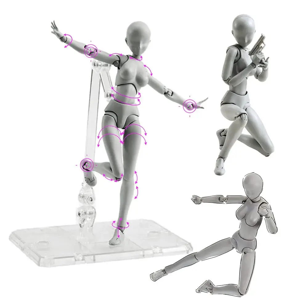Haniforever Female Art Mannequin Figure 12.7 cm (5 in) | Poseable Model for Drawing & Sketching - view 4