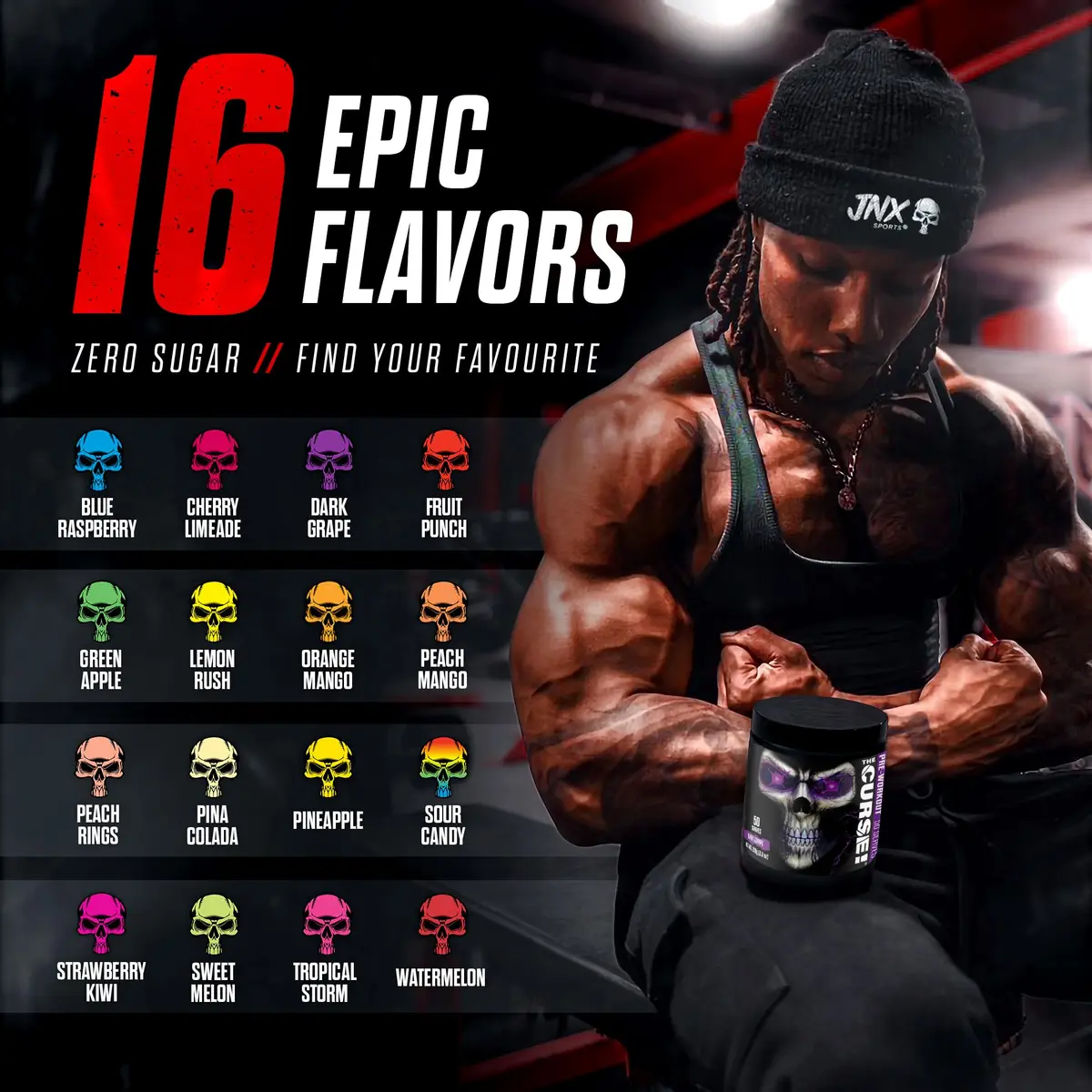 JNX The Curse! Pre Workout Powder with Creatine 155mg, Watermelon | High-Energy, Focus & Pumps (70-120 chars) - view 5