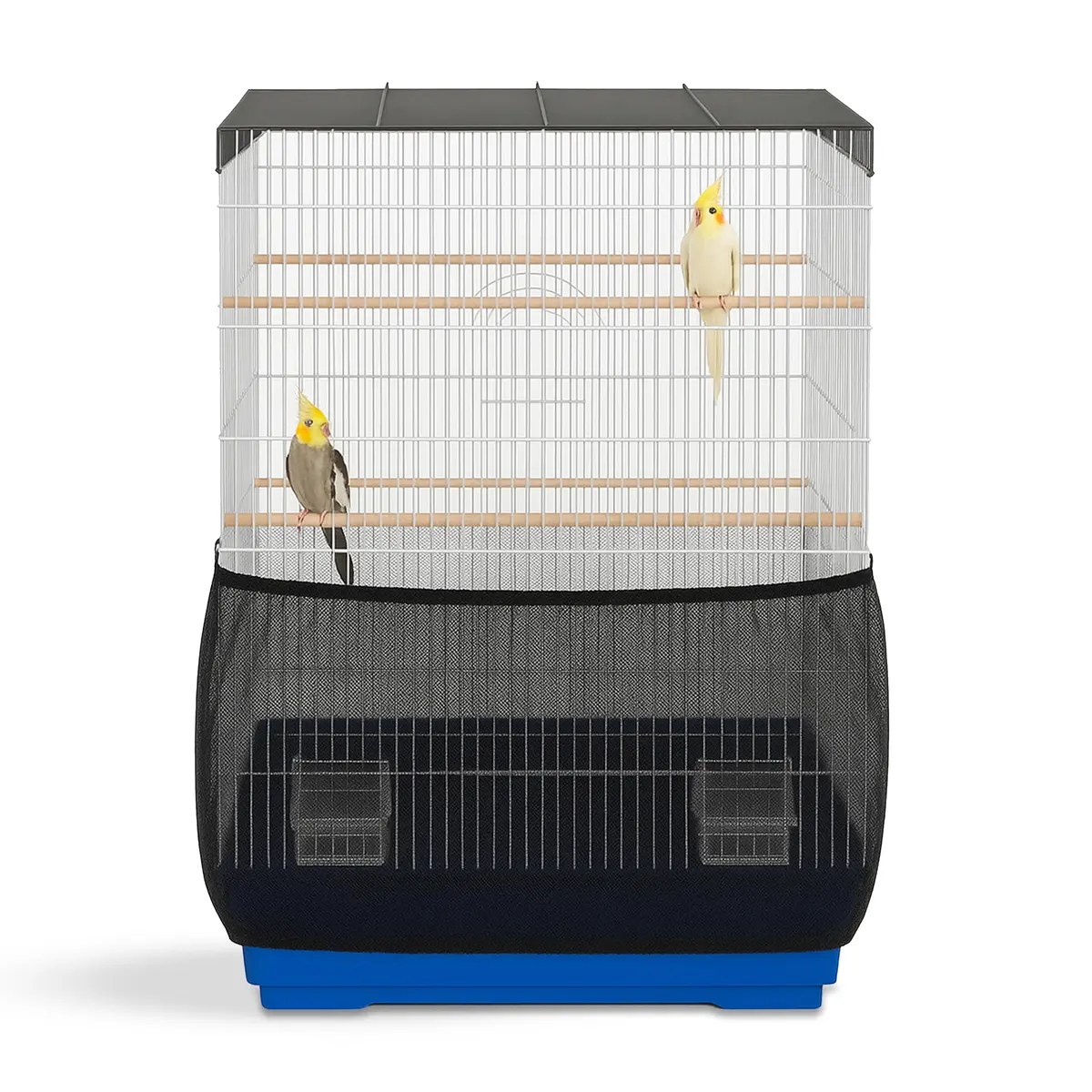 KNUTI Universal Bird Cage Seed Catcher Mesh Skirt Cover 100-in Black | Effortless Fit & Easy to Clean - main product image
