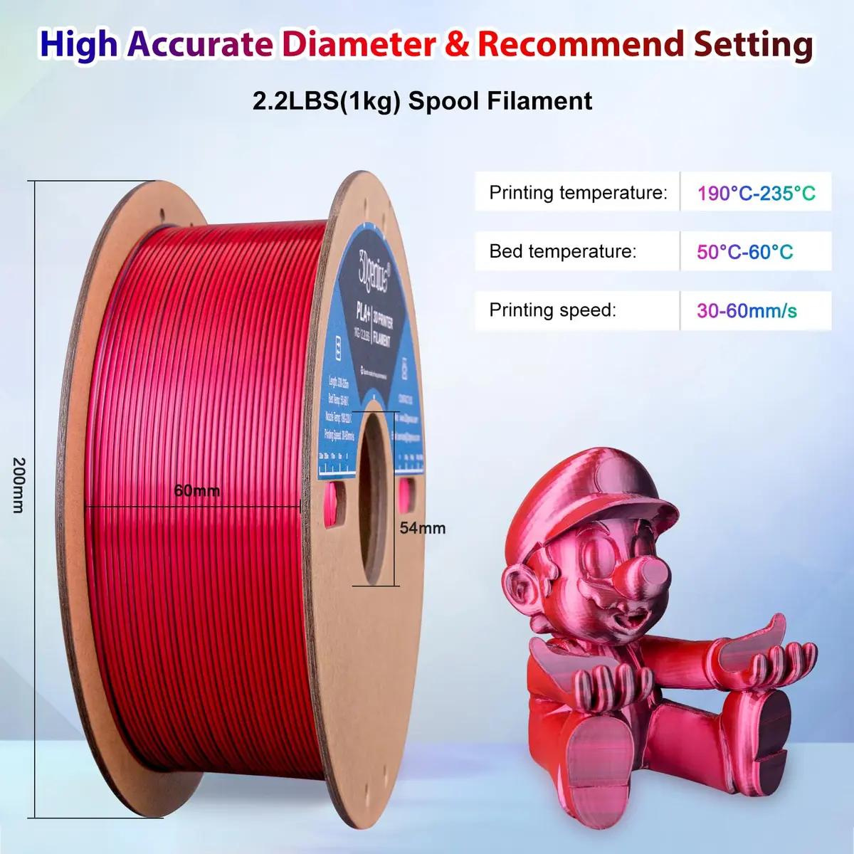 3Dgenius Silk Dual Color PLA Filament 1.75mm | 2-in-1 Multicolor, Clog-Free, 1KG Spool - view 5