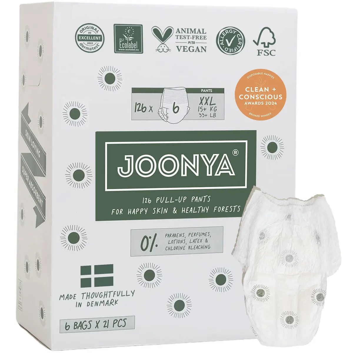 JOONYA Pull-Up Pants Baby Diapers Size 6 XXL | Non-Toxic & Ultra Slim Overnight - main product image