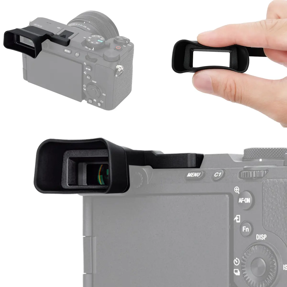 Kiorafoto Extended Eyecup for Sony Alpha A7CII A7CR Cameras | Blocks Stray Light & Protects Viewfinder - main product image