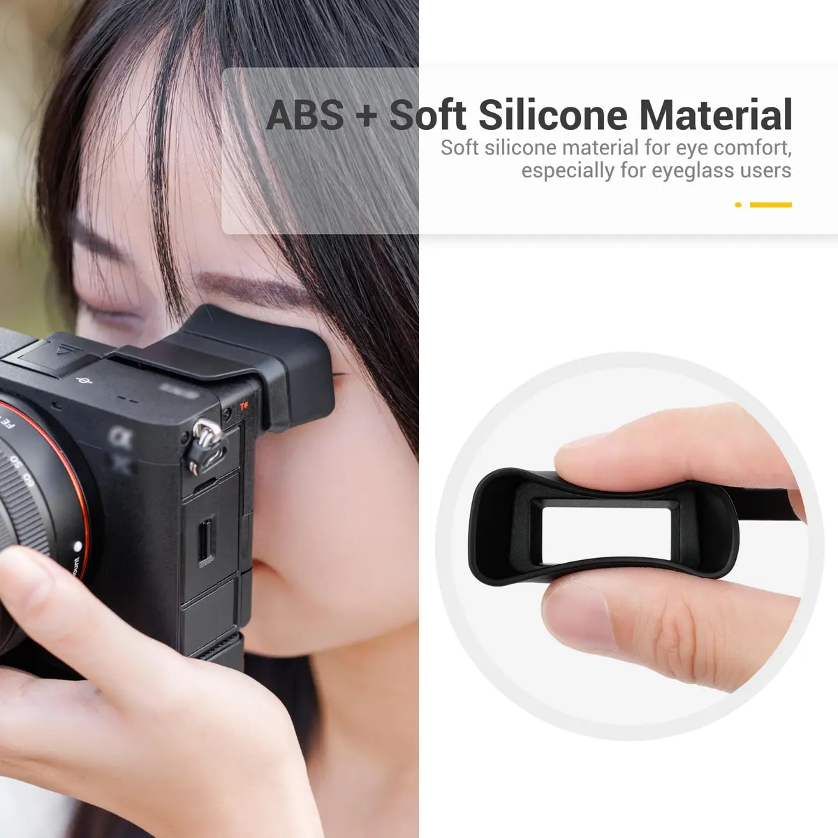 Kiorafoto Extended Eyecup for Sony Alpha A7CII A7CR Cameras | Blocks Stray Light & Protects Viewfinder - view 3