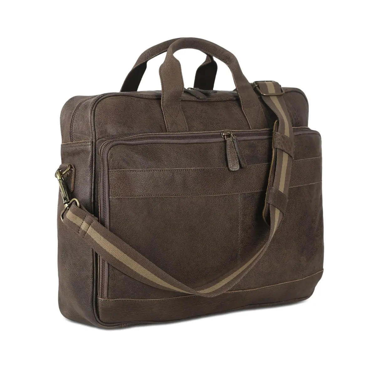 KomalC 16 Inch Leather Laptop Messenger Bag for Men & Women, Office Satchel | Premium Buffalo Leather Briefcase - main product image
