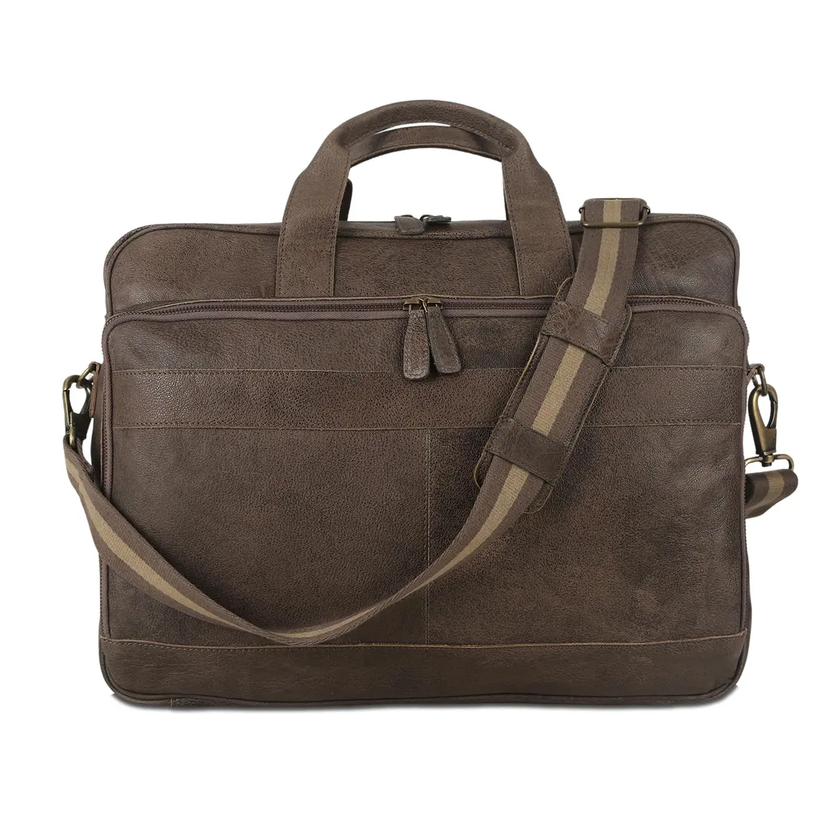 KomalC 16 Inch Leather Laptop Messenger Bag for Men & Women, Office Satchel | Premium Buffalo Leather Briefcase - view 8