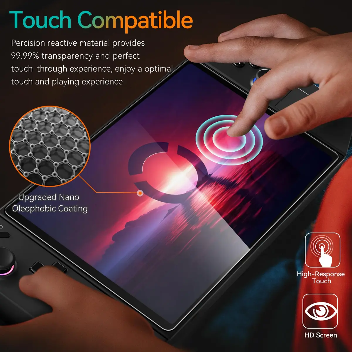 ivoler Ultra HD Clear Screen Protector for Lenovo Legion Go 8.8'' | Tempered Glass 2-Pack with Alignment Frame - view 8