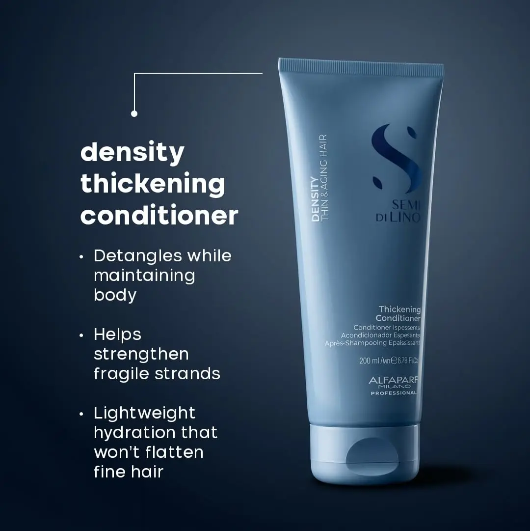 ALFAPARF MILANO Semi di Lino Density Thickening Conditioner – 6.76 fl oz | Vegan, Recyclable, Vegan Formula for Thinning & Aging Hair - view 4