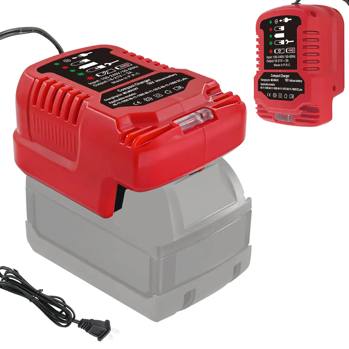 TPDL Mini Charger for Milwaukee M18 18V Battery | Compact 2A Output, 100-240V Input - main product image