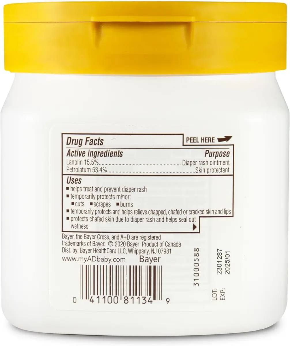 A+D Diaper Rash Ointment 16oz Pack of 2 | Pediatric Skin Protectant with Vitamins A & D - view 2