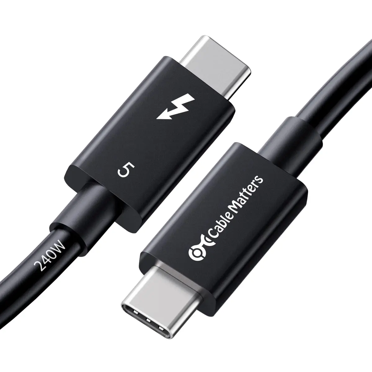 Cable Matters Thunderbolt 5 Cable 1m | 80Gbps Data & 120Gbps Video, 240W PD Support, Black - main product image