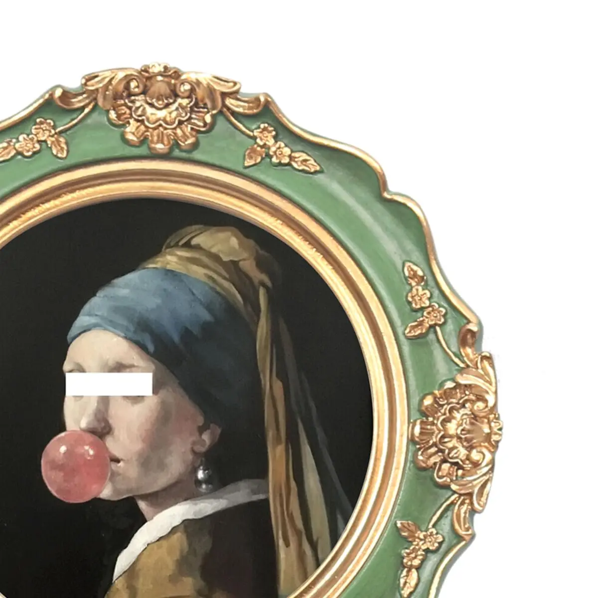 WINPLUS+ Vintage Round Picture Frame 4x4 Inch (10.16x10.16 cm) | Hand-Carved Resin with Real Glass Front - view 6