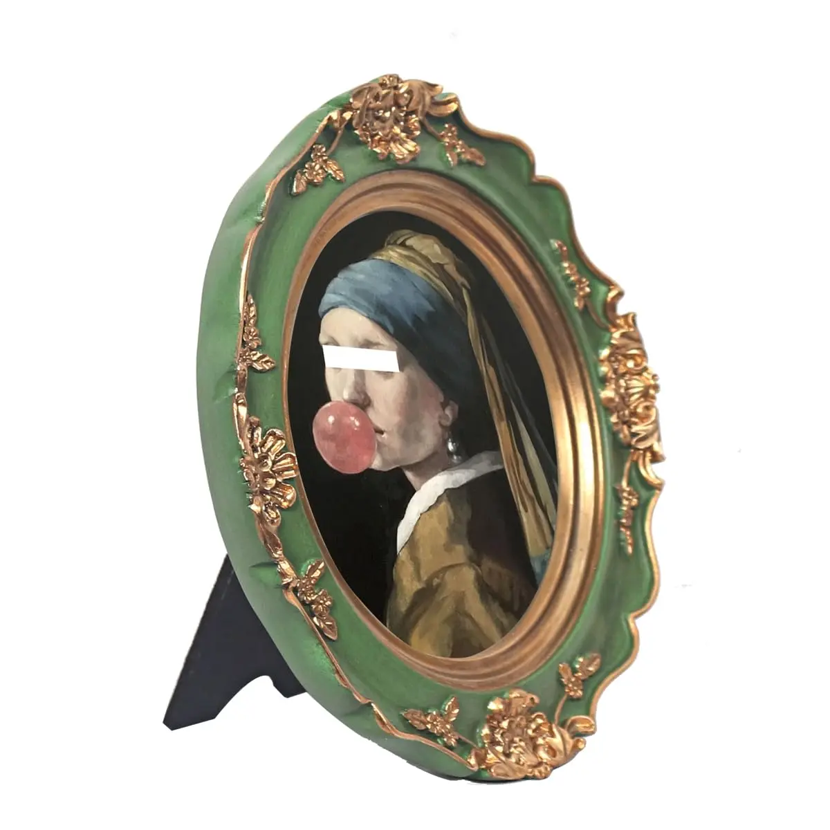 WINPLUS+ Vintage Round Picture Frame 4x4 Inch (10.16x10.16 cm) | Hand-Carved Resin with Real Glass Front - view 2
