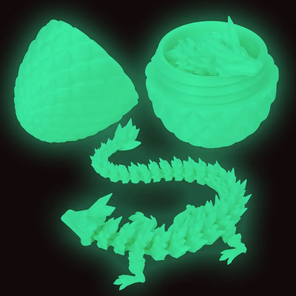 TBOLINE 12" Articulated Crystal Dragon Toy with 4.53" Egg | Officially Licensed, Non-Toxic PLA - view 3