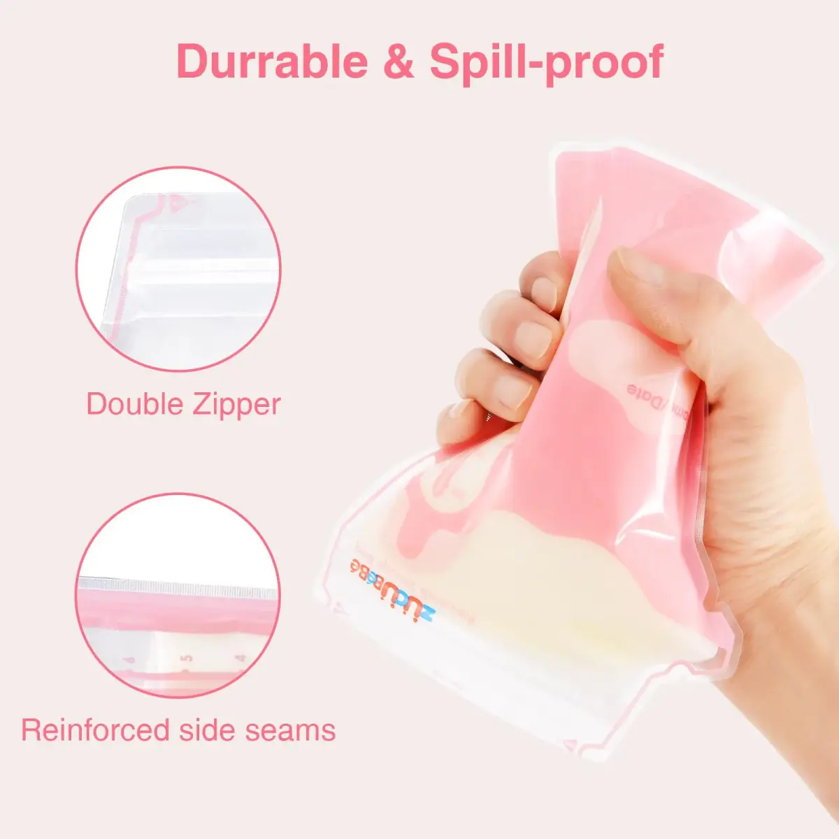ZÜCÜBéBé Breastmilk Storage Bags 8oz (150 Count) | BPA-Free, Leakproof, Self-Standing with Pour Spout - view 8
