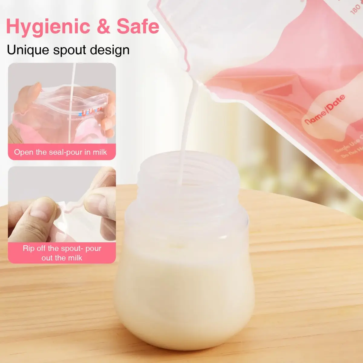 ZÜCÜBéBé Breastmilk Storage Bags 8oz (150 Count) | BPA-Free, Leakproof, Self-Standing with Pour Spout - view 3