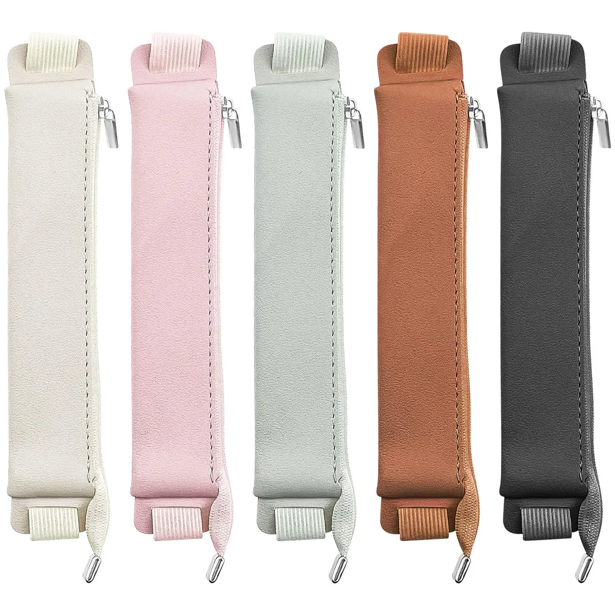Aswewamt 5 Pcs Elastic Notebook Band Holders PU Leather Adjustable Pen Sleeve Pouch for Notebook Planners Binders Books | Multifunctional & Portable - main product image