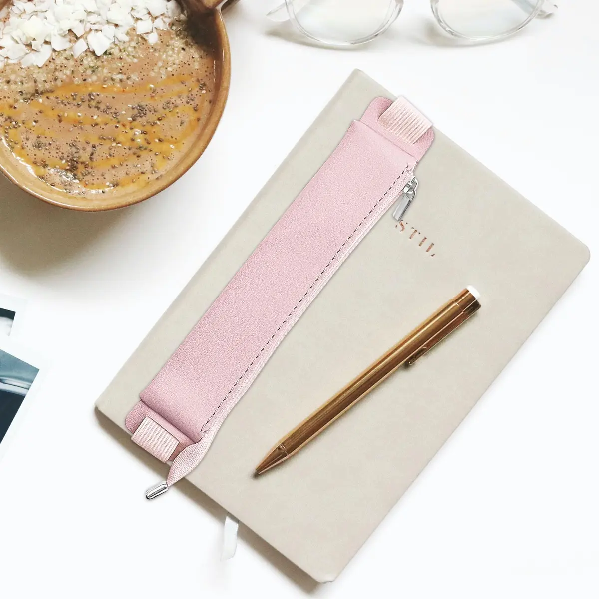 Aswewamt 5 Pcs Elastic Notebook Band Holders PU Leather Adjustable Pen Sleeve Pouch for Notebook Planners Binders Books | Multifunctional & Portable - view 5