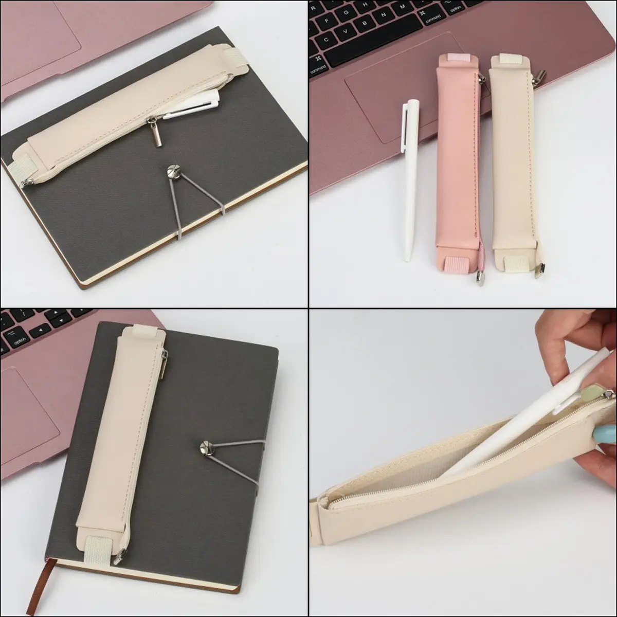 Aswewamt 5 Pcs Elastic Notebook Band Holders PU Leather Adjustable Pen Sleeve Pouch for Notebook Planners Binders Books | Multifunctional & Portable - view 3