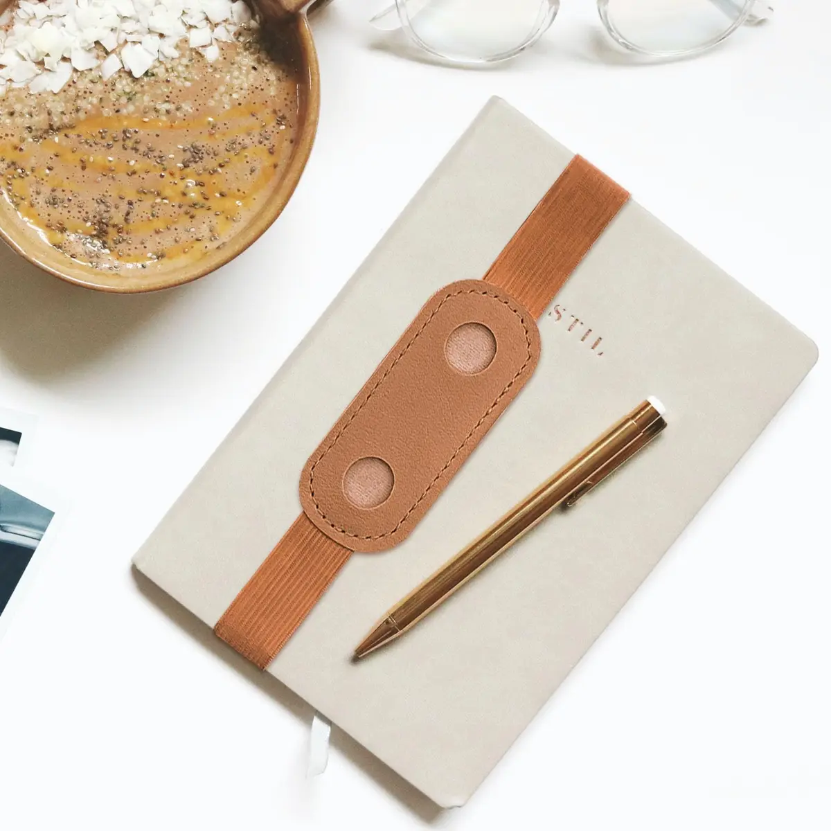 Aswewamt 15 Pcs Elastic Notebook Band Holders PU Leather Adjustable Pen Loop | Fits Most Notebooks & Binders - view 5