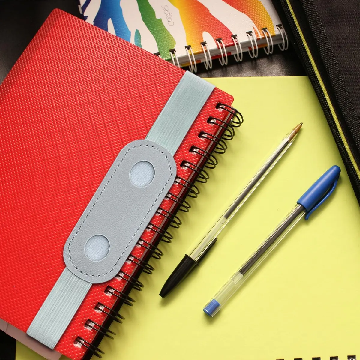 Aswewamt 15 Pcs Elastic Notebook Band Holders PU Leather Adjustable Pen Loop | Fits Most Notebooks & Binders - view 6