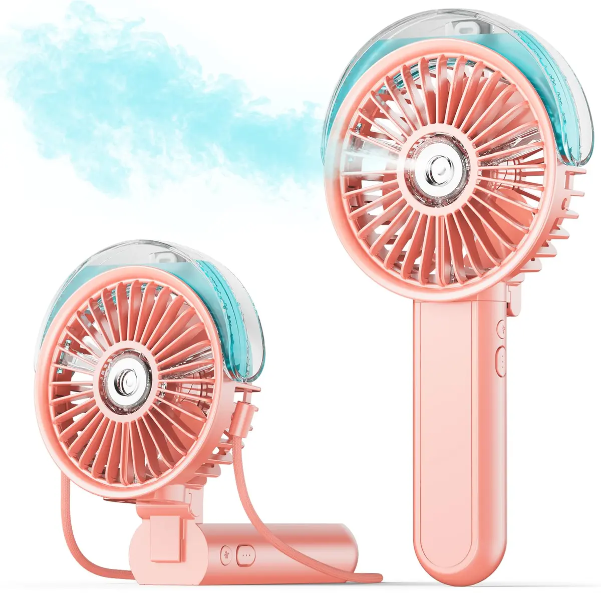 SWEETFULL Portable Misting Fan - 180° Foldable Handheld Personal Fan with Mist Spray, 30ml Tank, USB Rechargeable, 3 Speeds, for Travel & Outdoors - main product image